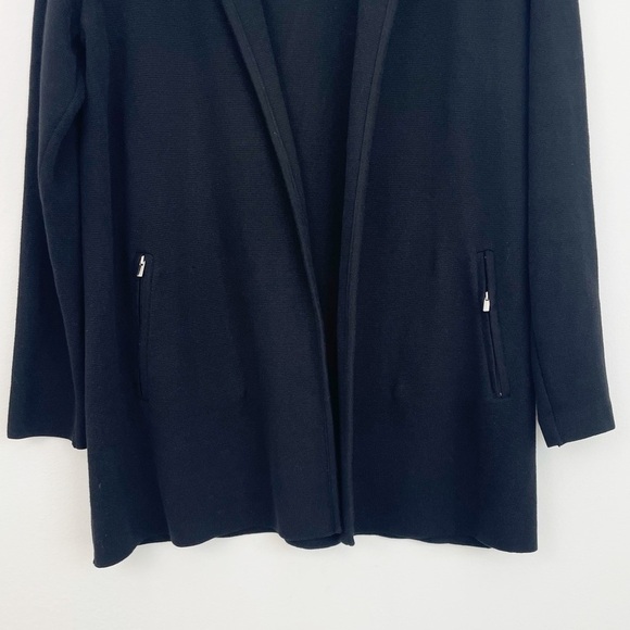 Charter Club 100% Cotton Black Zippered Open Front Cardigan Size Large - Picture 5 of 15